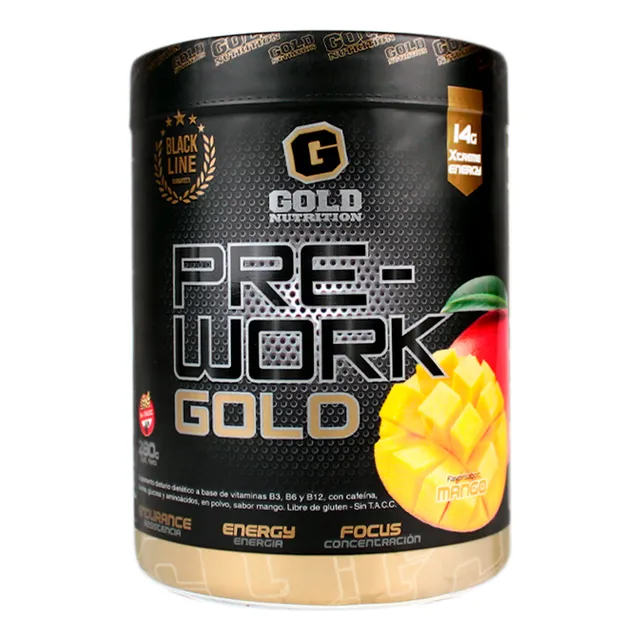 Gold Nutrition Pre Work Pre Entrenamiento Suplemento 280g 3c