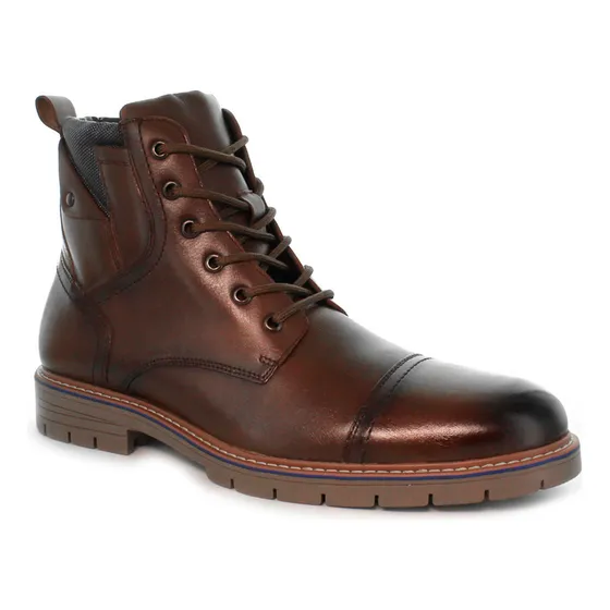 Botas Christian Gallery De Piel Con Cintas Y