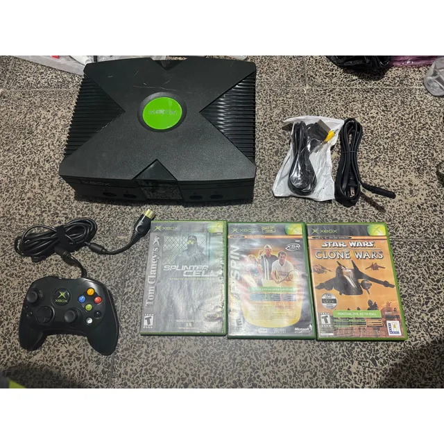 Xbox Clásico Con Tres Juegos Originales Negro