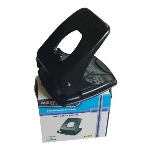 Perfurador / Furador De Papel Até 40 Folhas Aço - 2 Furos Cor Preto