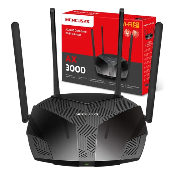 Router Wifi6 Ax3000 Mercusys Gigabit Fibra Óptica