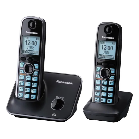 Panasonic Teléfono Dect Pantalla Lcd Inalámbrico 2 Auricular