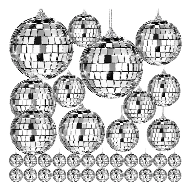 Espejos Disco Colgantes Para Fiestas - 36 Piezas, 4 Tamaños