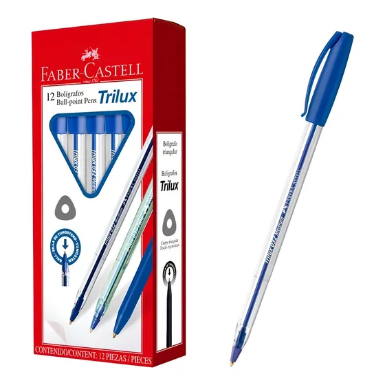 Bolígrafos Trilux Faber-castell Azules Pack X12