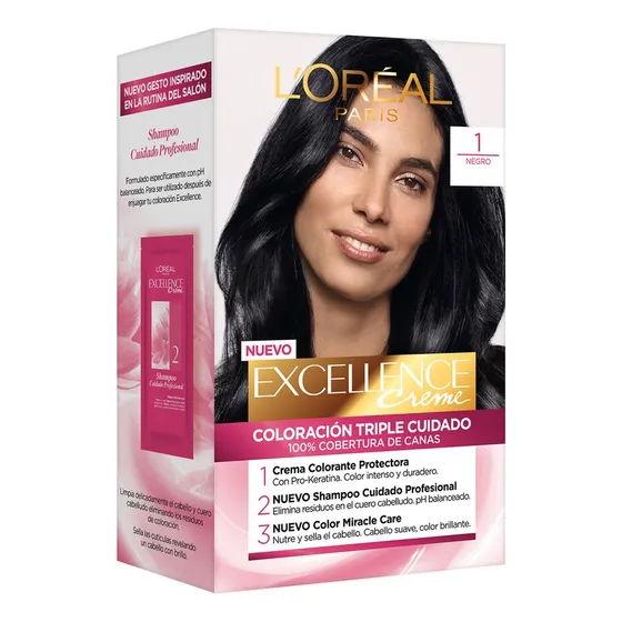 Tinta Excellence Excellence Creme tono 1 negro para cabello