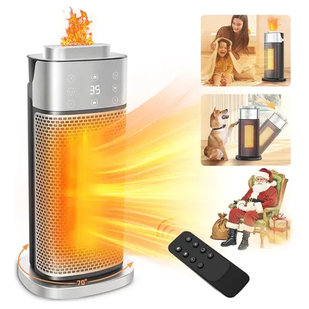 Mini Calefactor Termostato Eléctrico De Aire Portátil Con Humidificador Y Control Remoto Bajo Nivel De Ruido Estufa Con Enchufe Chileno 2000w