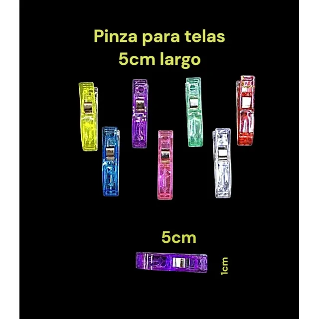 Pinza  Plástica Para Telas Larga 5cm
