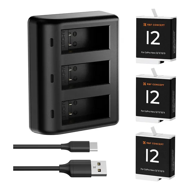 Kit De 3 Baterías + Cargador Triple Para Gopro Hero 09,10,11