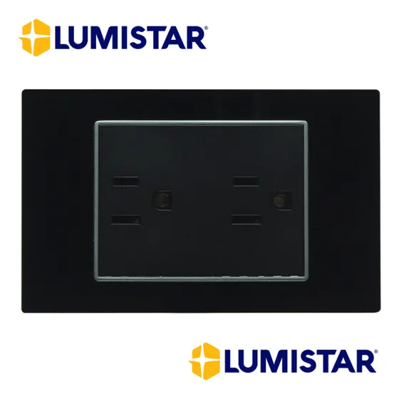 Toma Corriente Doble 3 Way Negro Elite Lumistar