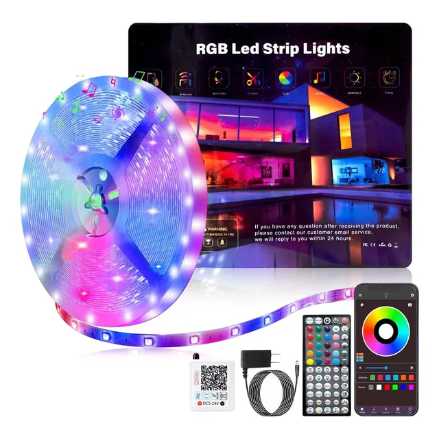 Cinta De Luz Led Rgb 30 Metros Tira Led + Control Bluetooth