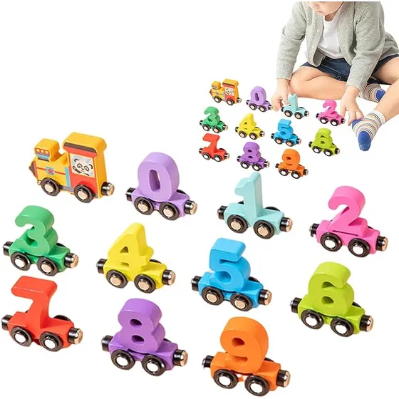 Tren Magnético De Madera Juego Didáctico Montessori Numeros