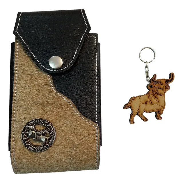 Funda Vaquera Para Celular Artesanal + Llavero