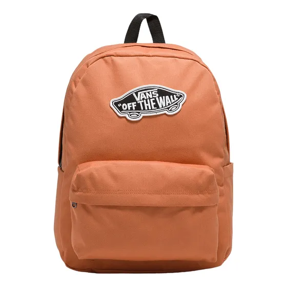 Mochila Vans Real Vn0a3ui6blk em tela de design de tecido laranja escuro