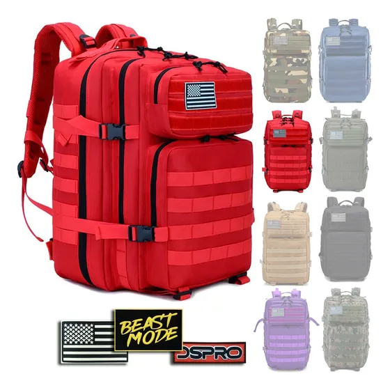 Bolso Morral Táctico 45 L Importado Resistente Con Parche