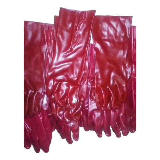 Guantes Pvc Color Rojo 14 Pulgadas