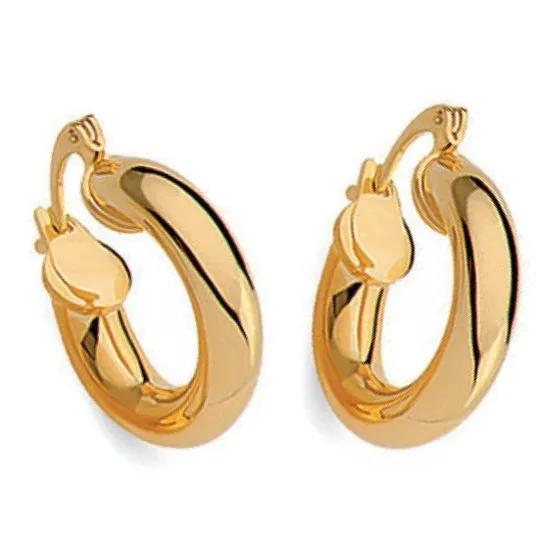 Aros De Oro Laminado 18k Argollas Italianas Calidad Cracco