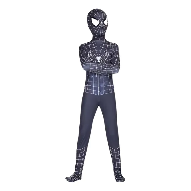 Disfraz Spiderman Traje Negro Venom + Lanzatelaraña