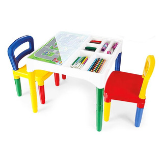 Mesa Mesinha Infantil Didática Com 2 Cadeiras - Poliplac Mesa Mesinha Infantil Didática Com 2 Cadeiras - Poliplac