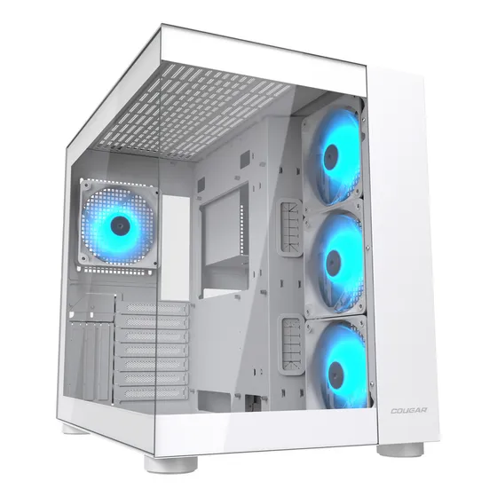 Gabinete Gamer Cougar Fv150 Rgb White 4 Ventiladores Argb Color Negro