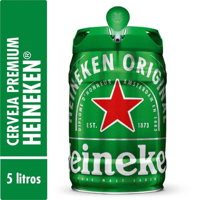 Cerveja Premium Heineken Barril 5 Litros Cerveja Premium Heineken Barril 5 Litros