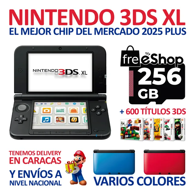 Nintendo 3ds Xl: Consola 3dsxl + Chipfull2025 + 600 Títulos