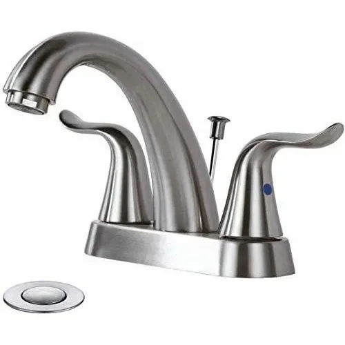 Wowo Grifo Baño 2 Asa Centro 4 Lavabo Sin Tapon Drenaje