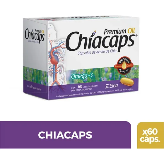 Chiacaps Aceite De Chia X 60 Capsulas Omega 3 Sabor no