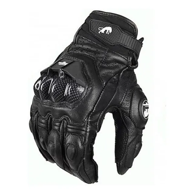 Guantes Fury--gan Largos De Piel De Cabra Para Moto M-xl Color Negro Talla Xl