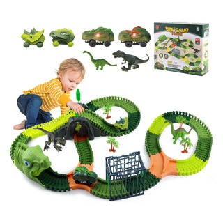 221pzs Juguetes De Dinosaurio Pista Para Niños Con 2 Coches 221pzs Juguetes De Dinosaurio Pista Para Niños Con 2 Coches