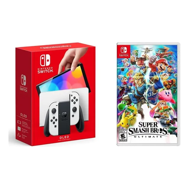 Consola Nintendo Switch Oled Wht+ Juego De Super Smash Bros Color Blanco