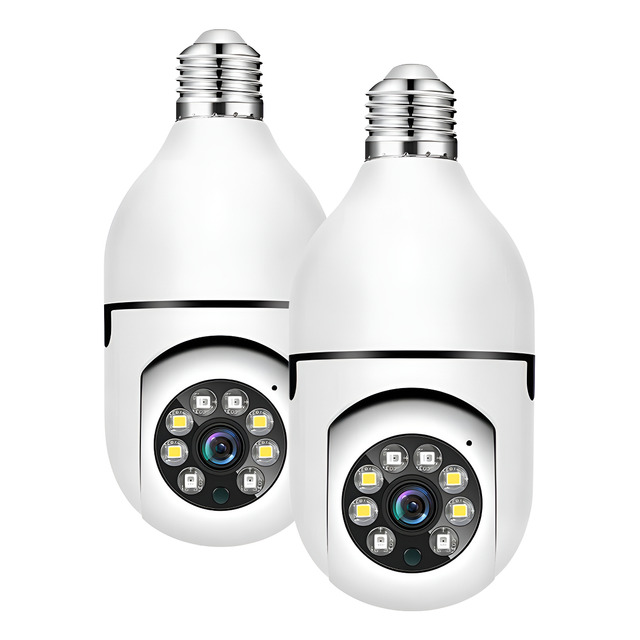 Kit 2 Câmera Lâmpada Wifi Giratória Full Hd 360 Cor Branco Branco Kit 2 Câmera Lâmpada Wifi Giratória Full Hd 360 Cor Branco Branco
