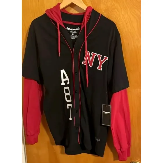 Sweater Negro Rojo, Hombre, Talla Xl, Aéropostale
