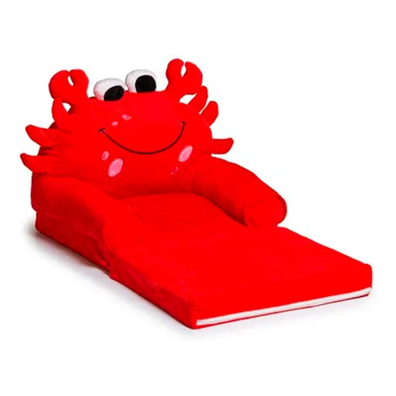 Sillon Love 450 Infantil Colchon De Plush Acolchonado Cangrejo
