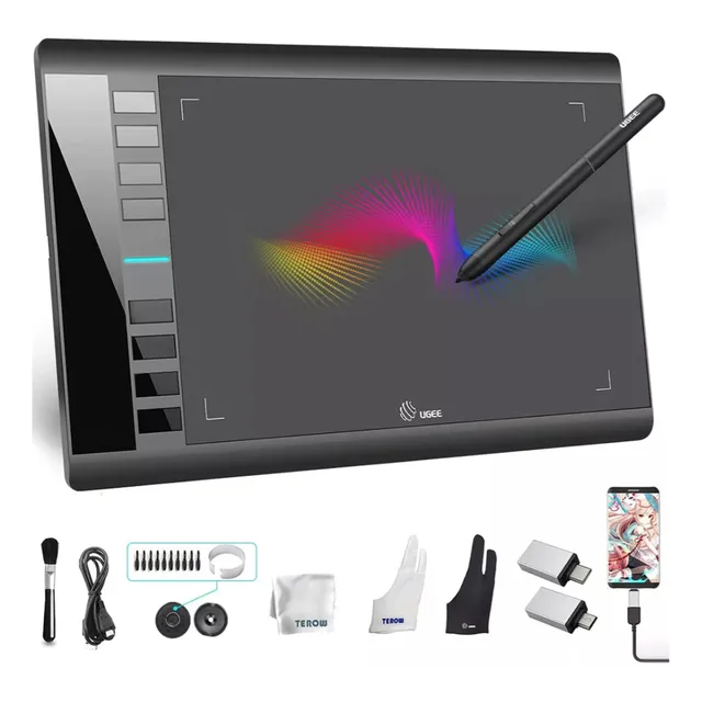 Tableta De Dibujo Ugee M708 V2 De 10 X 6 Pulgadas Color Negro