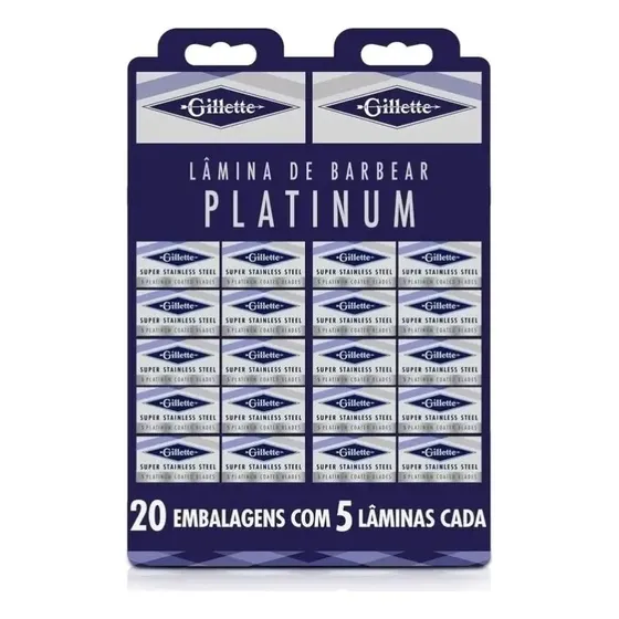 Lamina De Barbear Gillette Platinum - Cartela C/ 100 Lâminas