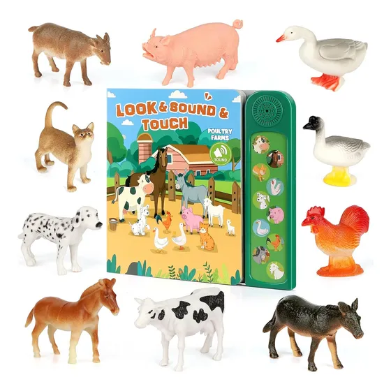 Figuras De Animales De Granja Juguetes Con 10 Anima...