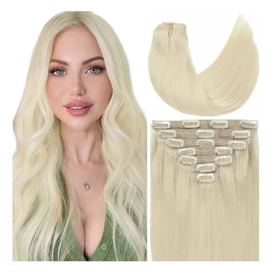 Extensiones De Cabello Natural Suave 18in 120gr Rubio
