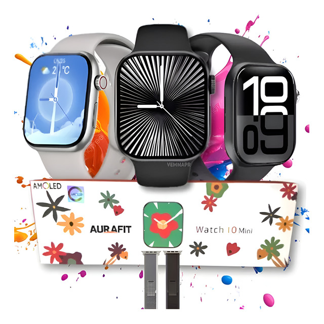 Relógio Smartwatch A10 Mini A Prova D'água Amoled 2 Pulseira Relógio Smartwatch A10 Mini A Prova D'água Amoled 2 Pulseira