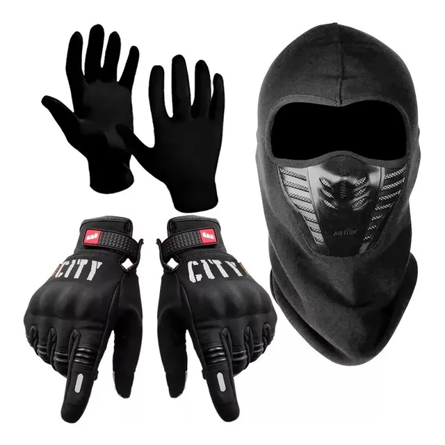 Guantes Con Protecciones + Guantes + Mascara Air Flow Fas