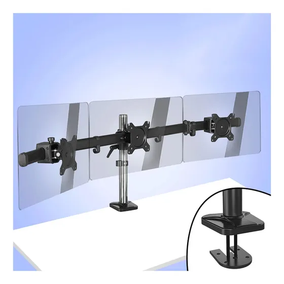 Soporte Triple Para Monitor 17 27  Pantalla Lcd Escritorio
