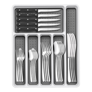 Juego Cubiertos 49 Pz Con Organizador Acero Inoxidable Ewfen Juego Cubiertos 49 Pz Con Organizador Acero Inoxidable Ewfen