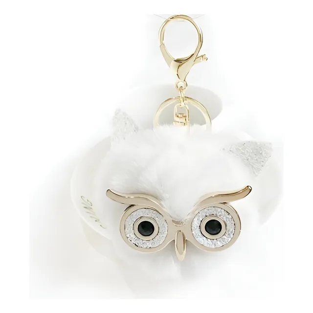 Llavero Pompon Bola Peluche Buho Decorativo Para Bolso