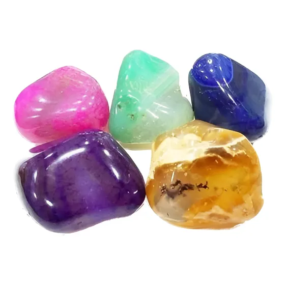 25 Pedras Ágatas Coloridas:azul, Verde,rosa,laranja E Roxa