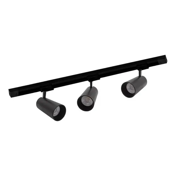 Riel Soporte 1mt Spot Negro 30w X3 Luz Calida Decoracion 