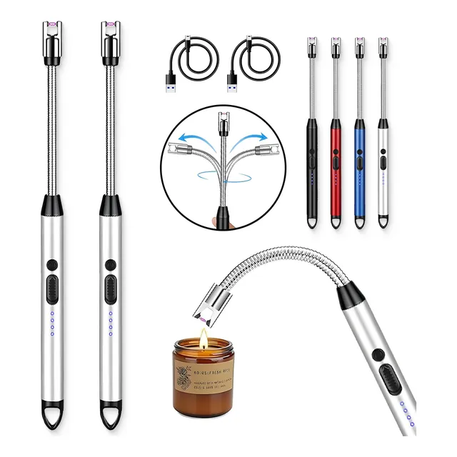 2pcs Usb Encendedor Eléctrico Portátil Recargable De Cocina