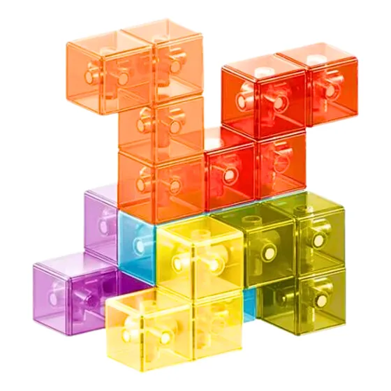 Juego Bloques Magnéticos Transparentes 7 Piezas Tetris