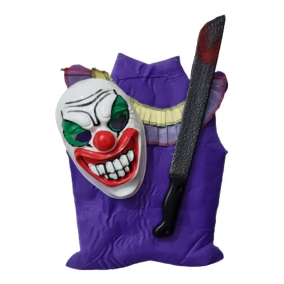 Disfraz De Payaso Asesino- Set Con Accesorios- Halloween
