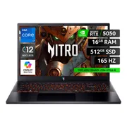 Notebook Acer Nitro V15 Gamer Intel Core i7 13620H 16gb 512gb Rtx 5050 15.6 Fhd Negro Anv15-52-73s9-1