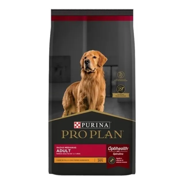 Alimento Pro Plan OptiHealth Pro Plan para perro adulto de raza mediana sabor pollo y arroz en bolsa de 15kg