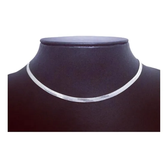Gargantilha Choker Laminada Corrente Colar Folheado Prata